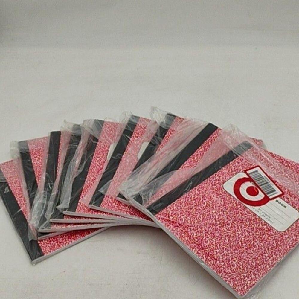 Deal Worthy Composition Notebooks Red College Ruled 7.5 x 9.25" Lot of 10